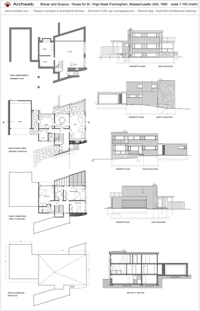 Abele house: preview of the dwg project. Archweb