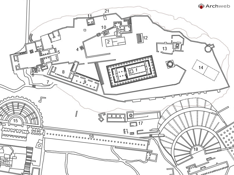 Acropoli di Atene. Planimetria dwg