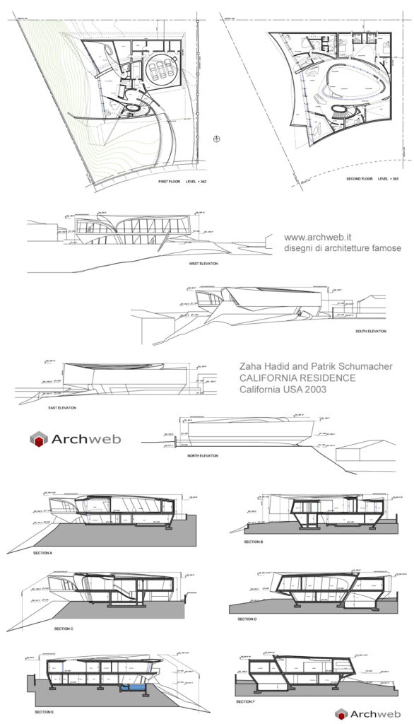 California residence dwg - Zaha Hadid. Archweb