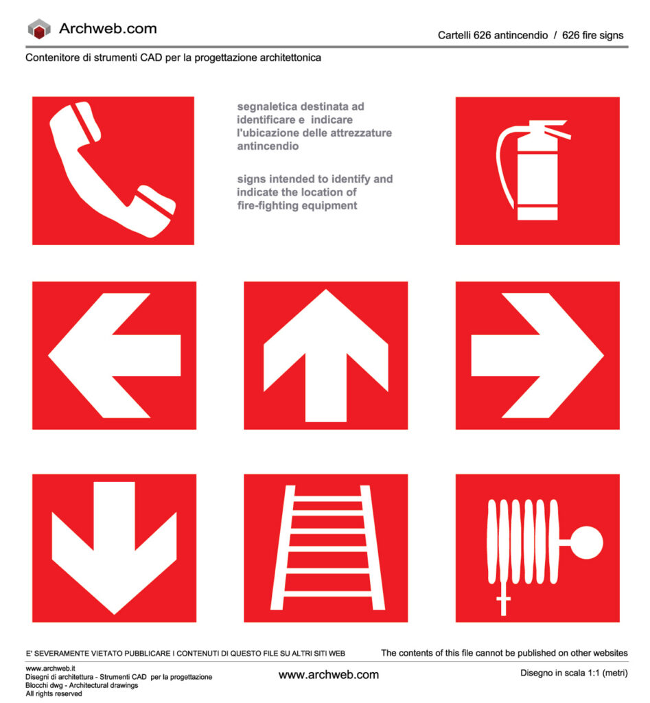 626 fire fighting signs dwg