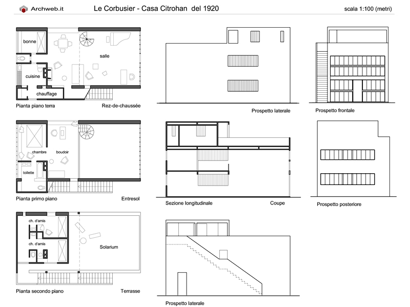 Maison Citrohan (1920) 2D dwg.