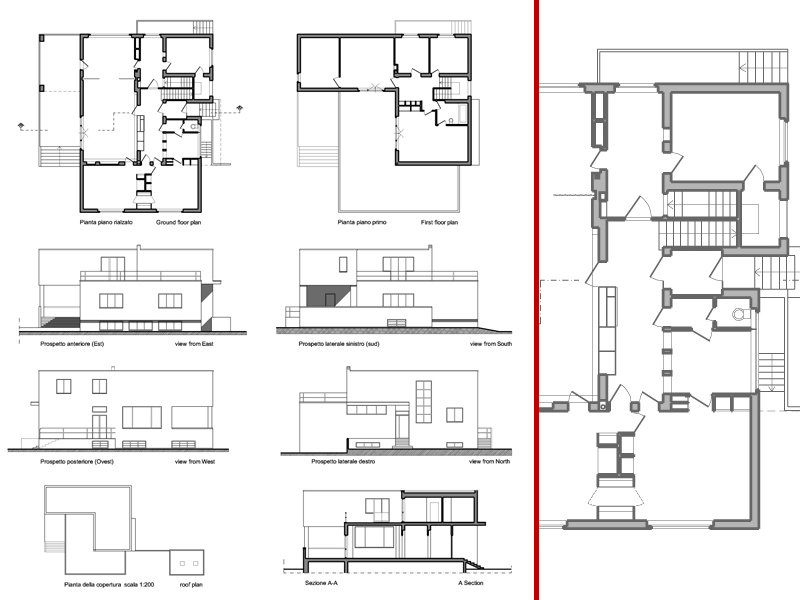 Bauhaus director's house drawings