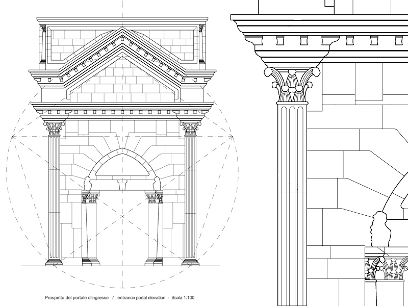 Castel del Monte (Entrance portal) dwg drawings