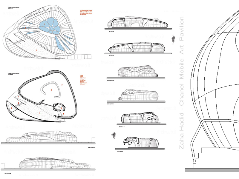 Chanel Mobile Art Pavilion - 1:100 scale dwg drawings - Archweb