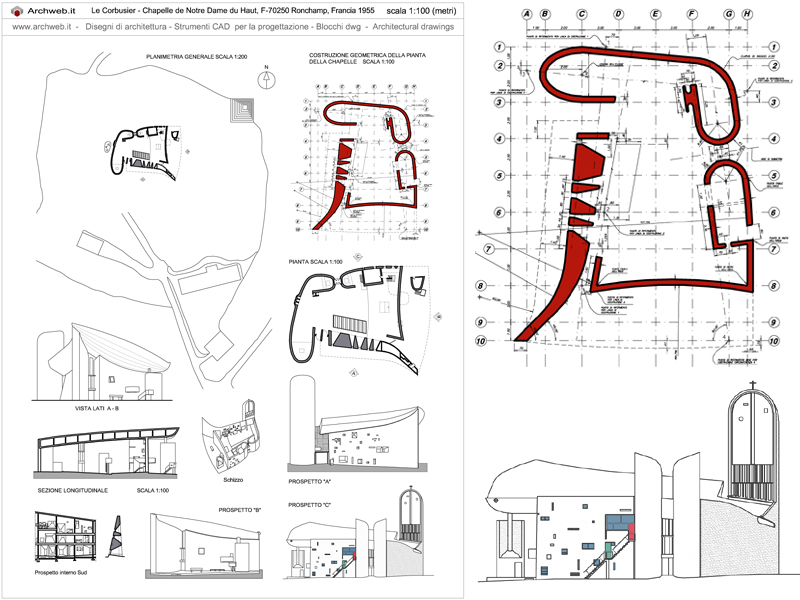 Chapelle de Ronchamp 2D dwg