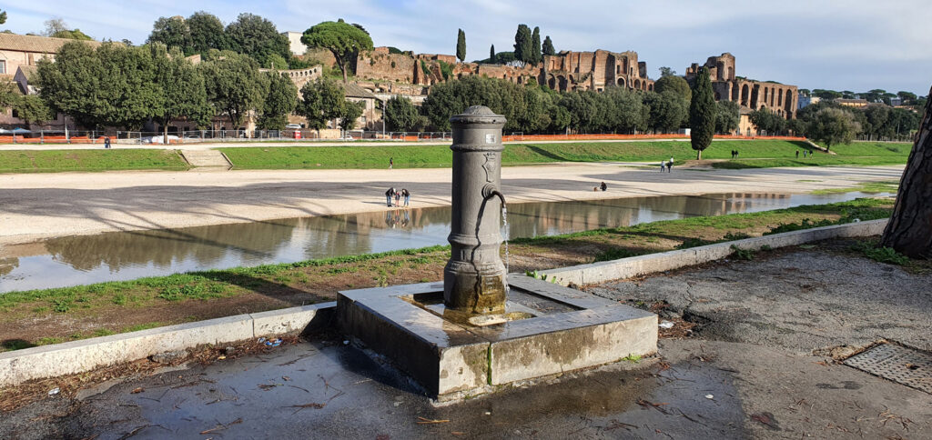 Fountain of Rome "Nasone" at the Circus Maximus