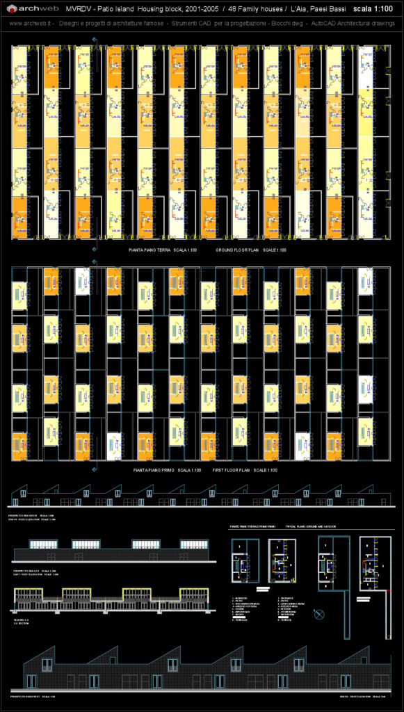 Patio island housing autocad