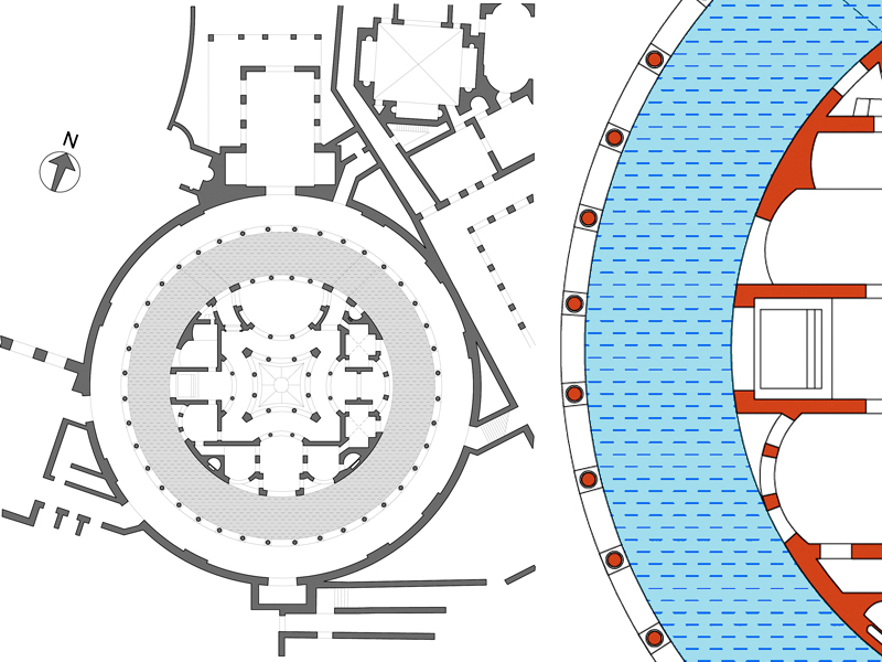 Maritime Theater in Villa Adriana dwg