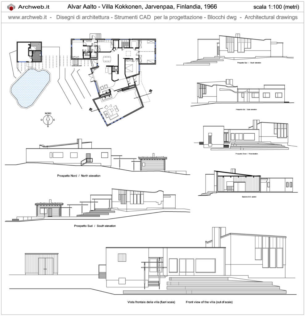 Villa kokkonen di Alvar Aalto - File disegni dwg