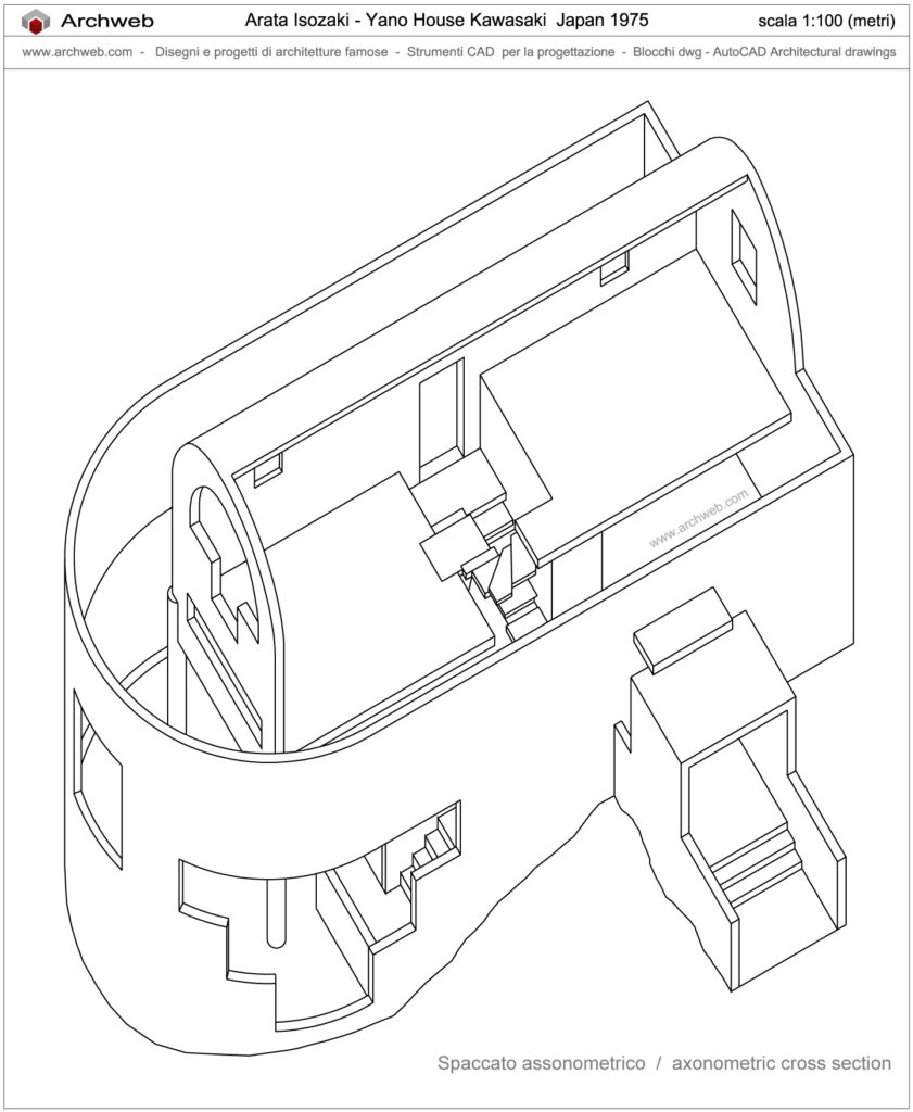 Yano house axonometric cutaway