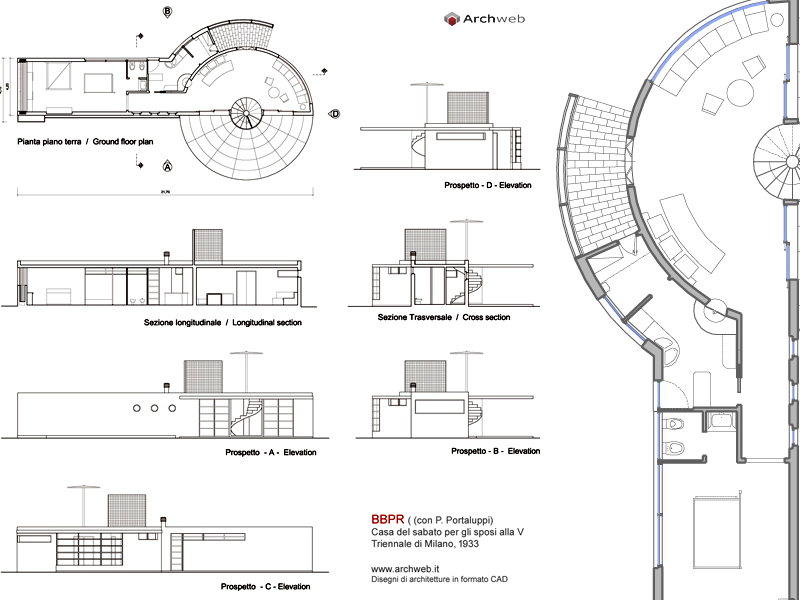 Casa del sabato per gli sposi, progetto del gruppo BBPR architetti