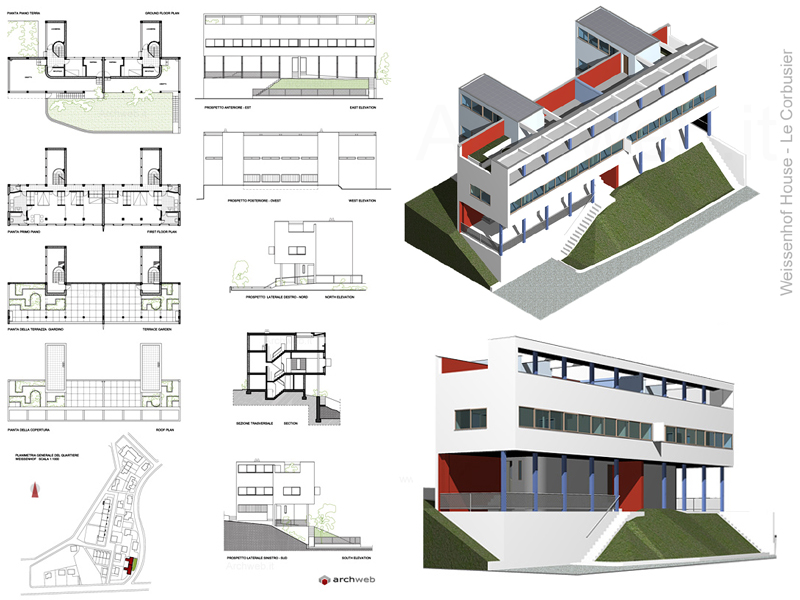 Weissenhof house casa doppia dwg