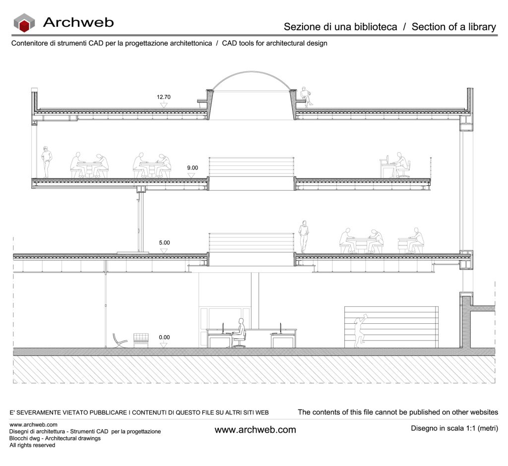Library section 02 dwg Archweb