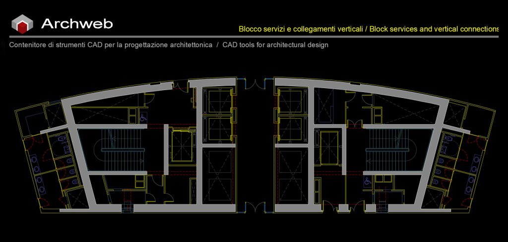 Lift block services stairs 01 cad Archweb