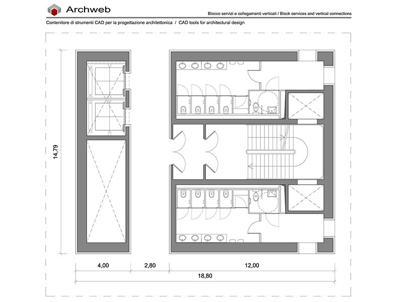 Lift block service stairs 14 preview plan dwg Archweb