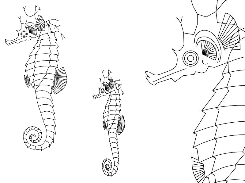 Seahorse image preview dwg Archweb.