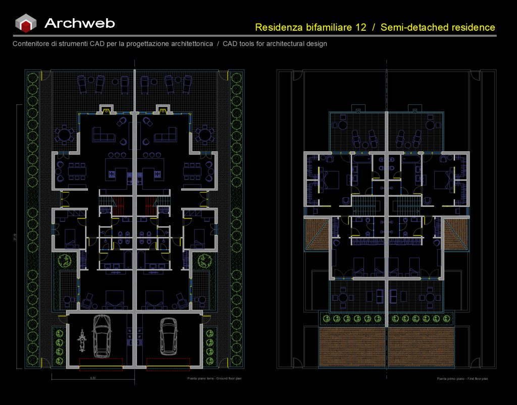 Residenza bifamiliare 12 CAD dwg