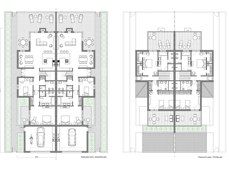 Residence for two families drawings
