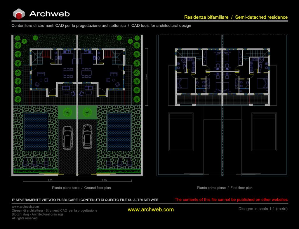 Residenza bifamiliare 15 dwg CAD