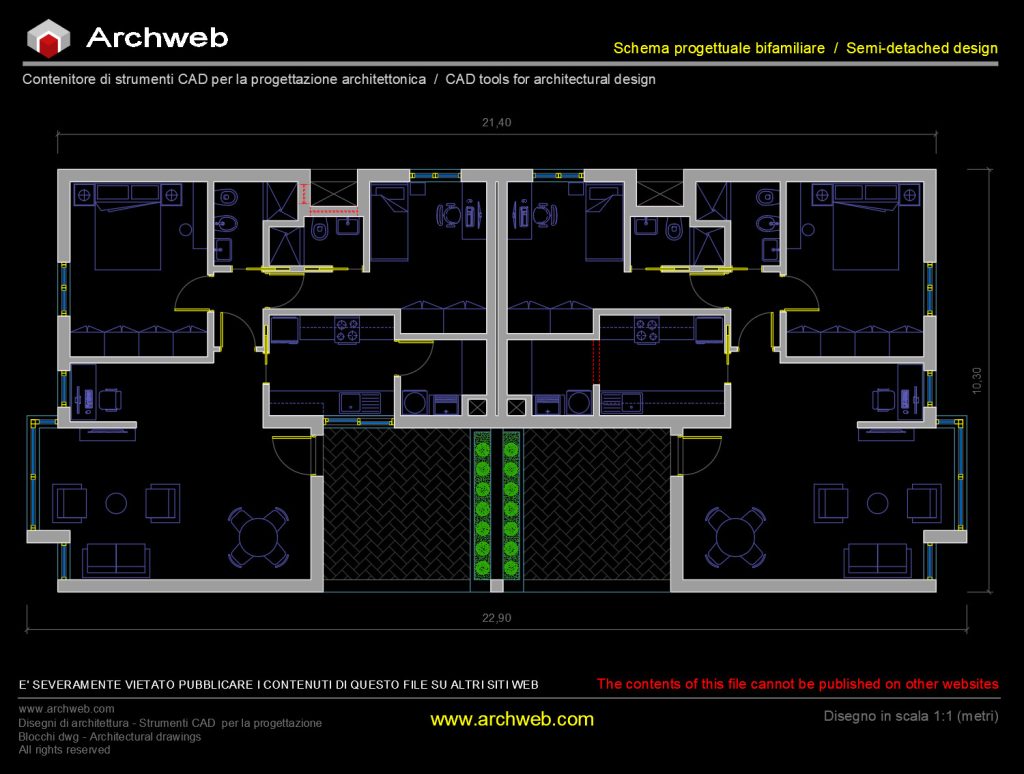 Residenza bifamiliare 19 CAD dwg