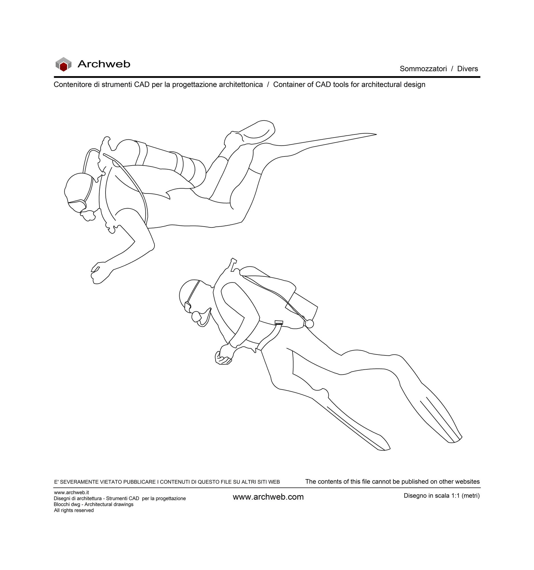 Scuba divers 02 dwg Archweb