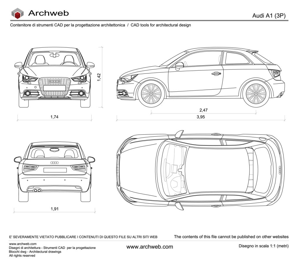 Audi A1 3P dwg Archweb