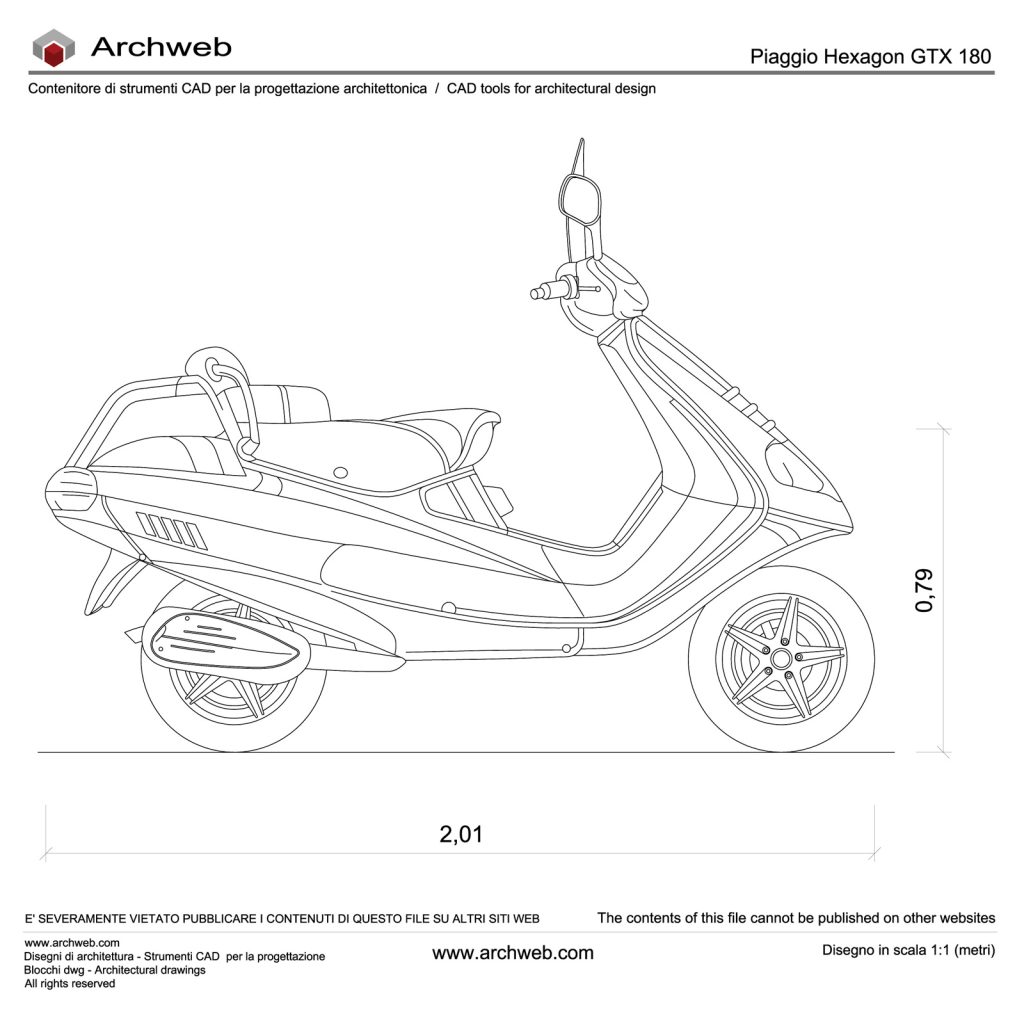 Piaggio Hexagon GTX180 dwg Archweb