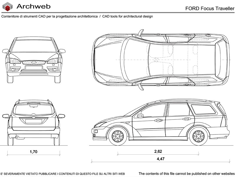 Ford Focus Station Wagon dwg preview Archweb