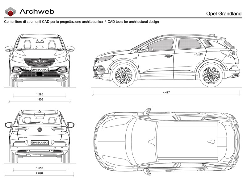 Opel Grandland X anteprima dwg Archweb