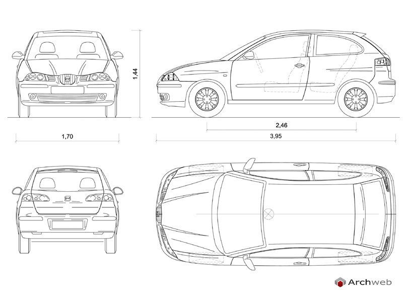 Seat Ibiza 2006 dwg preview Archweb