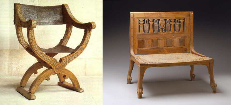 Sella curulis, seat dating back to Roman times - Seat dating back to the Egyptian civilisation, 15th century BC