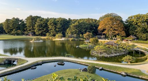 Japanese garden: zen man and nature