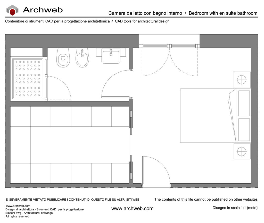 Camera da letto con bagno 22 dwg - Archweb