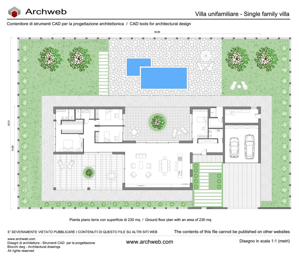 Villa project diagram 07 - 1:100 scale dwg drawing - Archweb