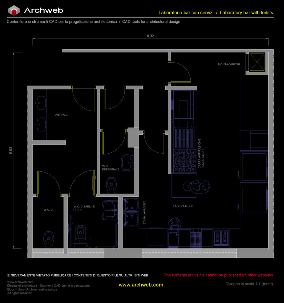 Laboratorio Bar-Ristorante cad Archweb
