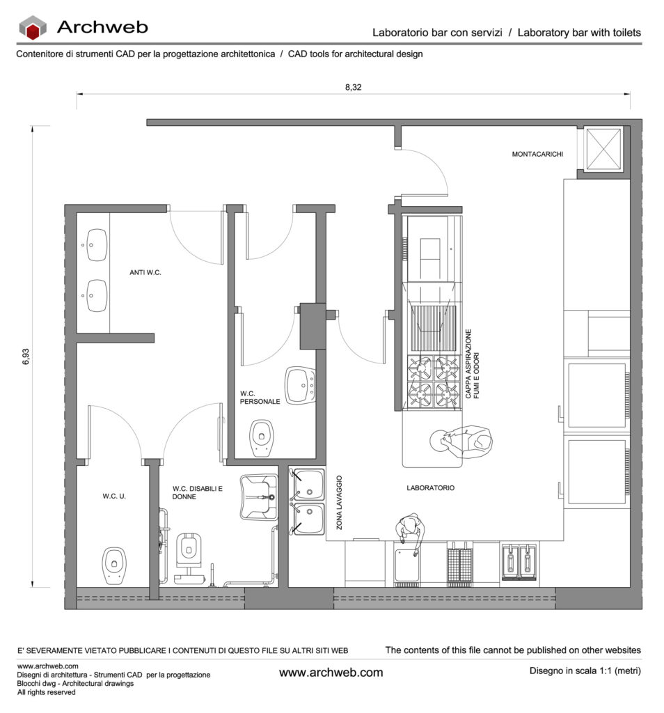 Laboratorio Bar-Ristorante dwg Archweb