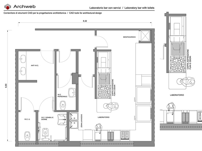 Bar-Restaurant Laboratory dwg preview Archweb