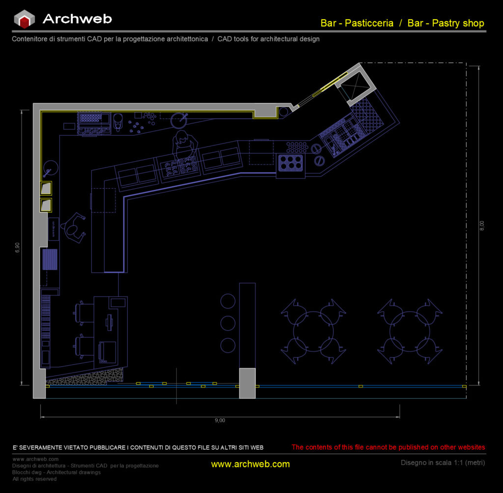 Progetto Bar-Pasticceria cad Archweb