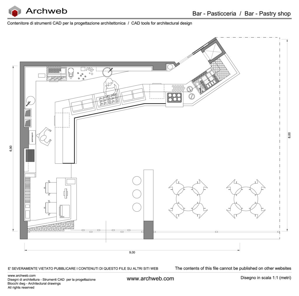 Progetto Bar-Pasticceria dwg Archweb
