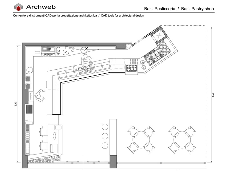 Progetto Bar-Pasticceria anteprima dwg Archweb