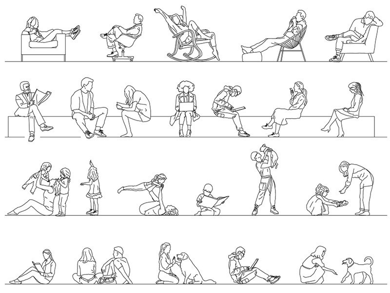 Figure di persone in relax anteprima dwg Archweb