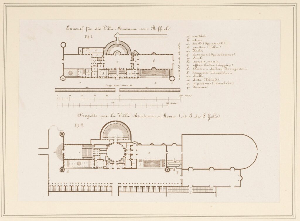 Plans of Villa Madama di Rudolph-Redtenbacher