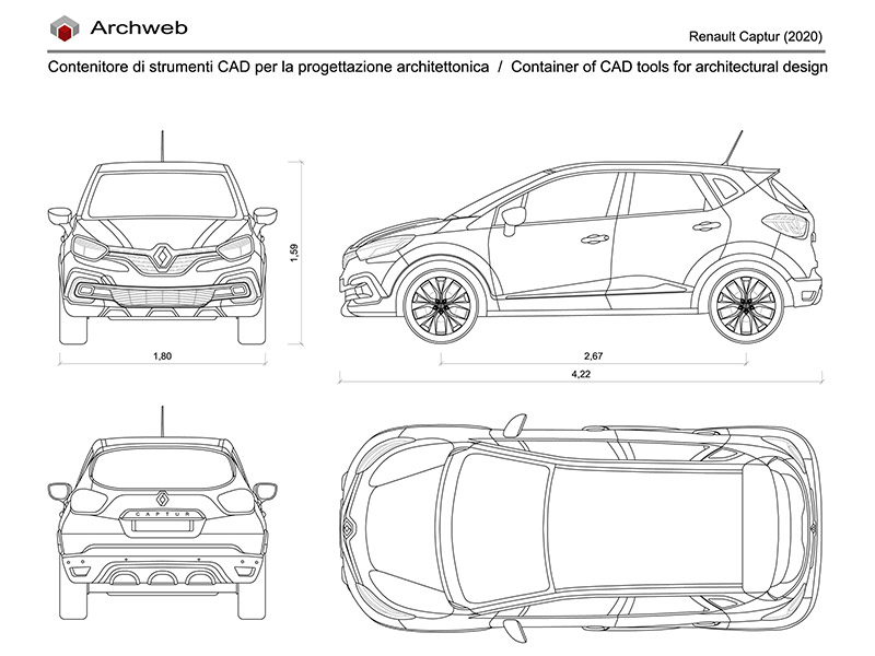 Renault Captur 2020 anteprima dwg Archweb