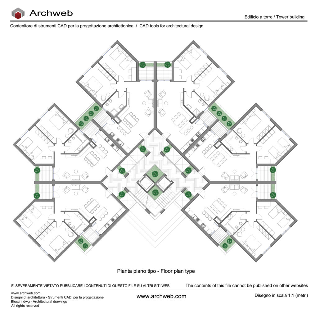 Edificio a torre 01 dwg Archweb