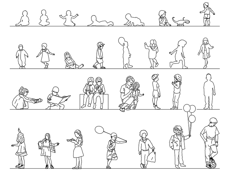 Figure di bambini 01 anteprima dwg Archweb