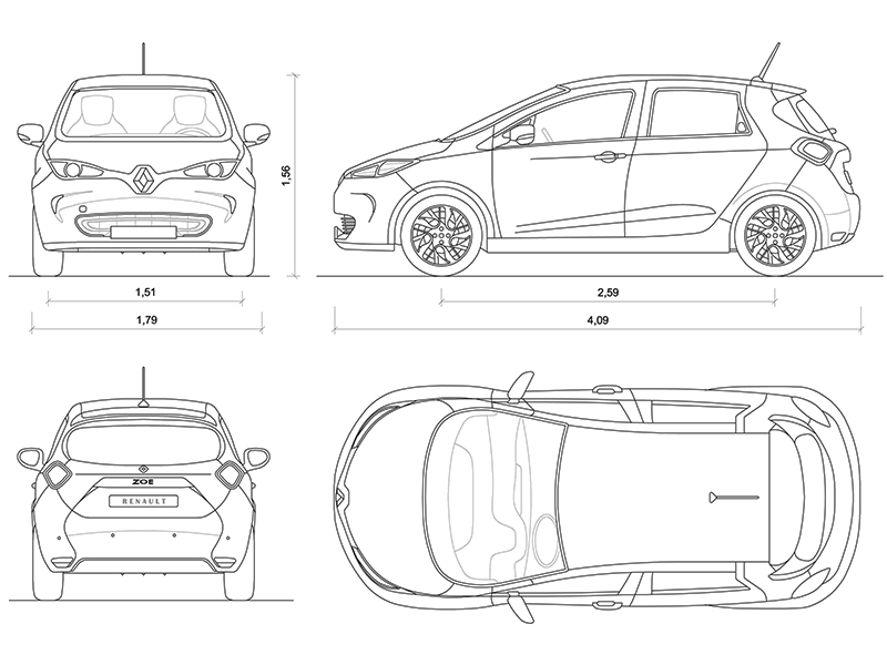 Renault Zoe dwg anteprima Archweb