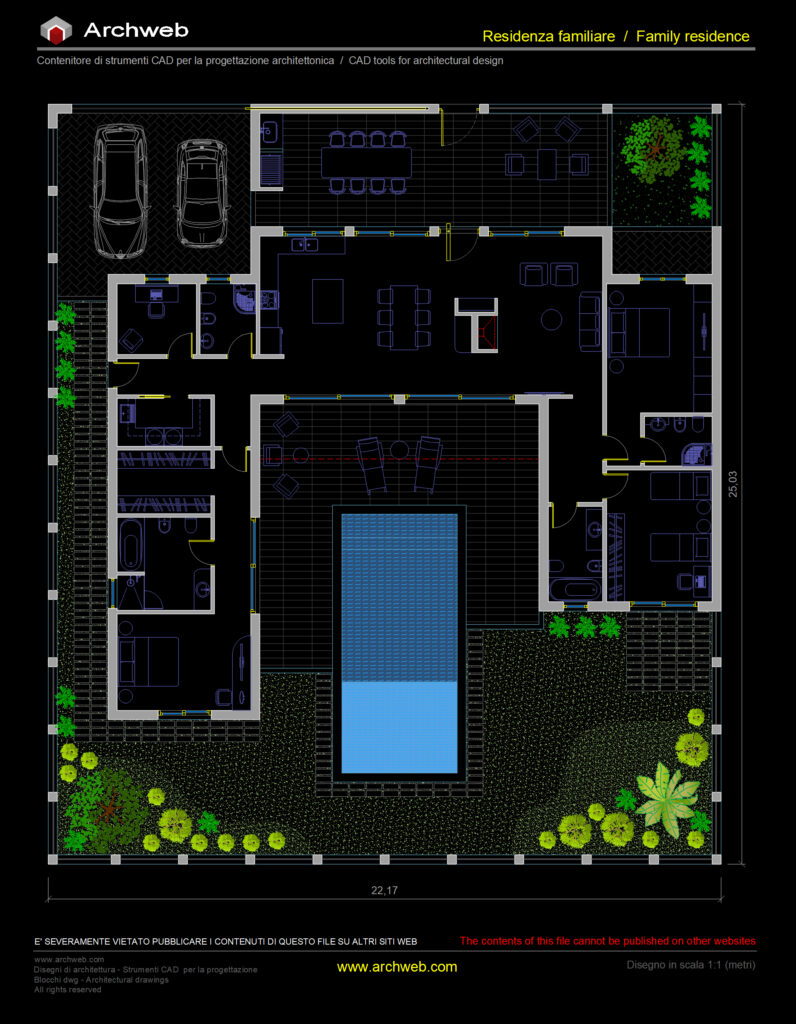 Schema progetto villa 12 cad Archweb