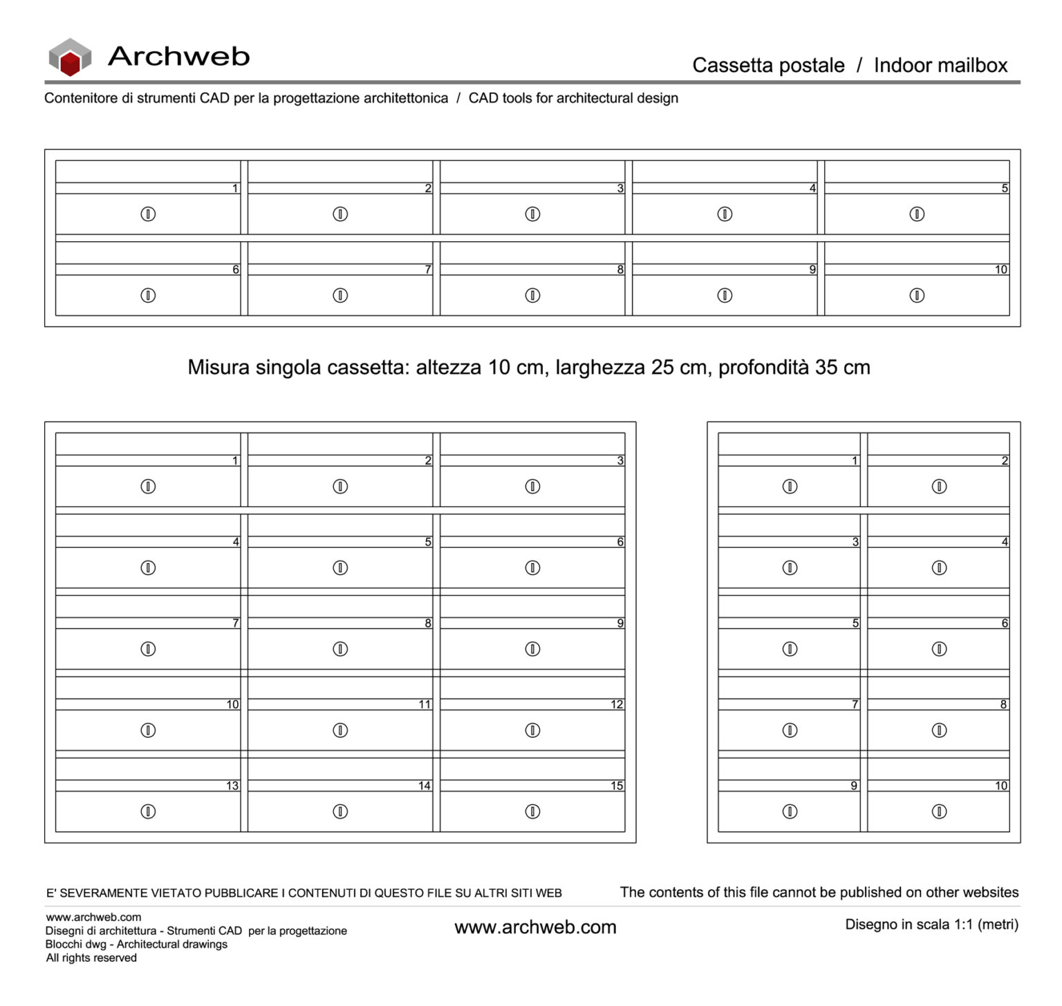 Mail Rack Cad Mailbox 01 - Archweb dwg