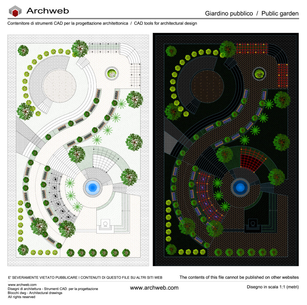 Giardino pubblico 11 dwg cad Archweb