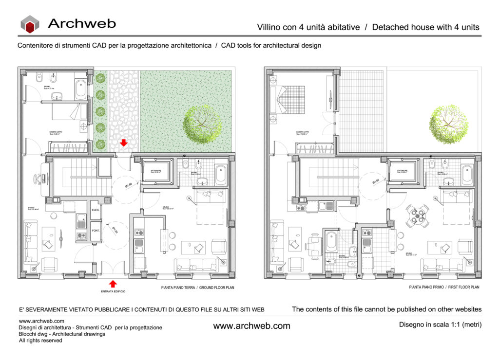 Villino dwg 01 plan Archweb